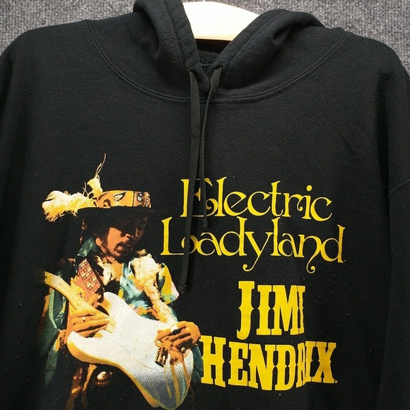 Authentic Hendrix Men's Jimi Hendrix Graphic Hoodie Black M Electric Ladyland - Picture 3 of 12